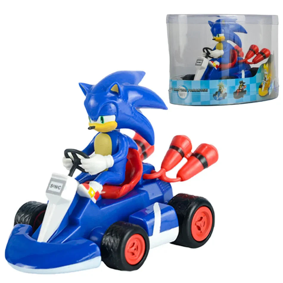 Anime Sonic the Hedgehog Pull Back Car Toy — Cartoon Figure Model, Kids Gift, Party & Home Decoration
