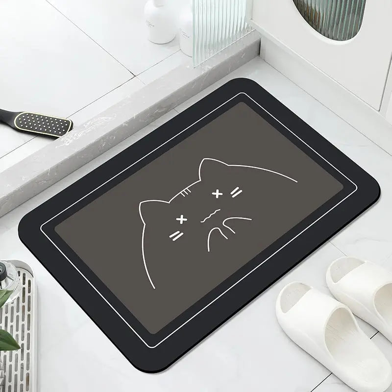 Diatomaceous Earth Bath Mat – Super Absorbent, Fast-Drying, Anti-Slip Rubber Floor Mat for Bathroom, Kitchen & Laundry