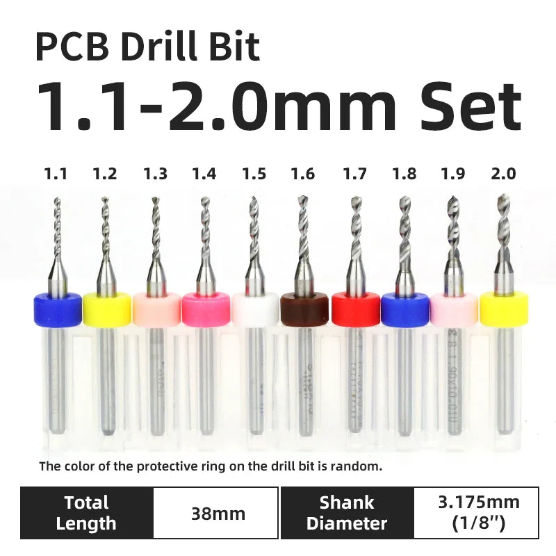 0.1–1.0mm Micro Carbide PCB Drill Bit Set – Tungsten Steel Bits for CNC, Wood & Circuit Board Precision Drilling