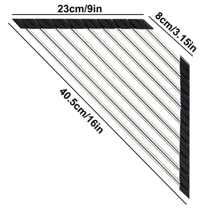 Roll-Up Triangle Dish Drying Rack – Foldable Stainless Steel Kitchen Sink Organizer, Sponge & Rag Holder