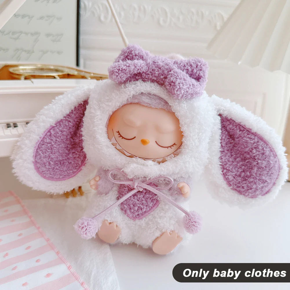 Cute Knitted Clothes Keychain – Outfit for 17cm Labubu/Macaron Doll, Kids & Girl Gifts