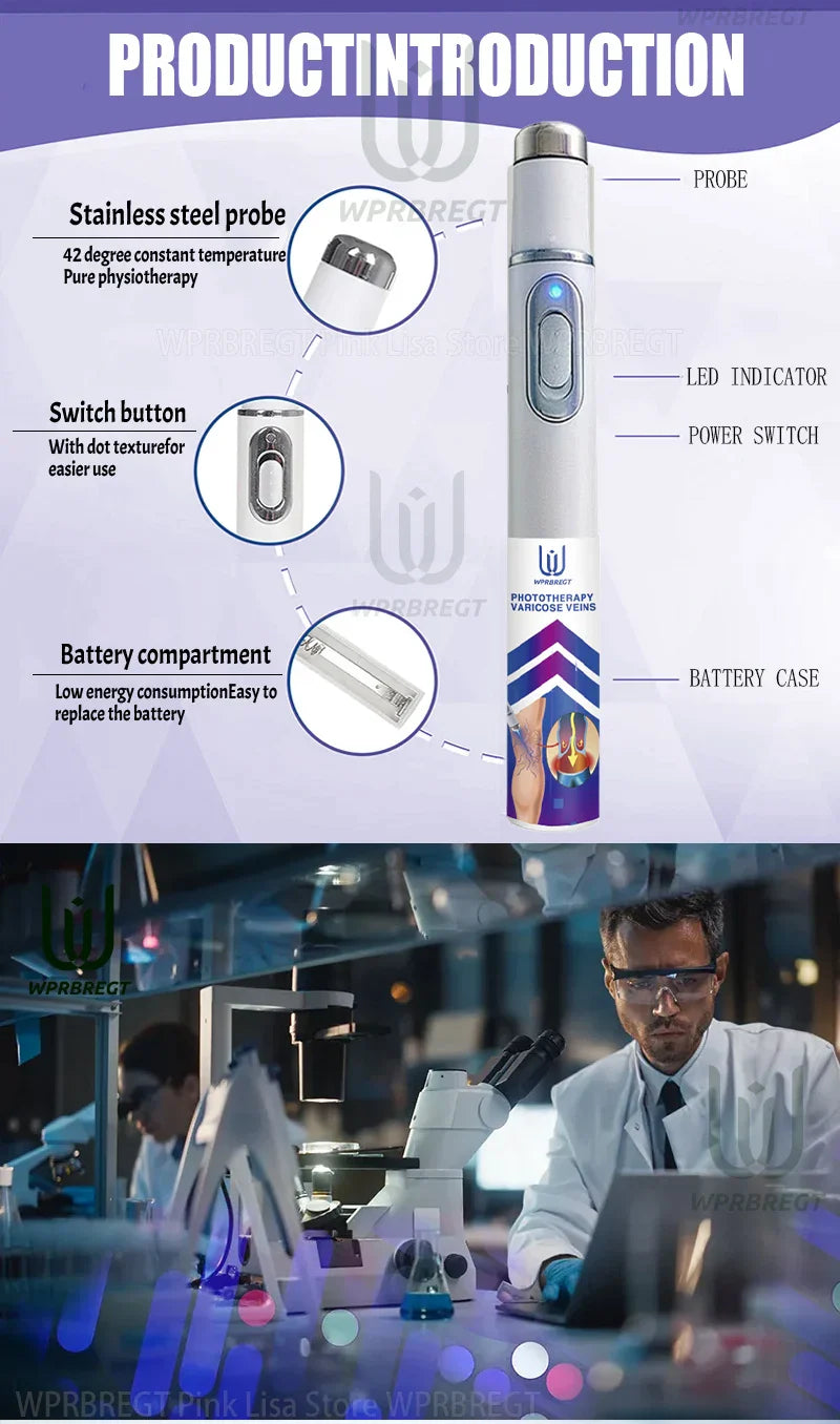 2nd Gen Varicose Vein Laser Therapy Device – Relieves Spider Leg Pain, Treats Vasculitis & Phlebitis