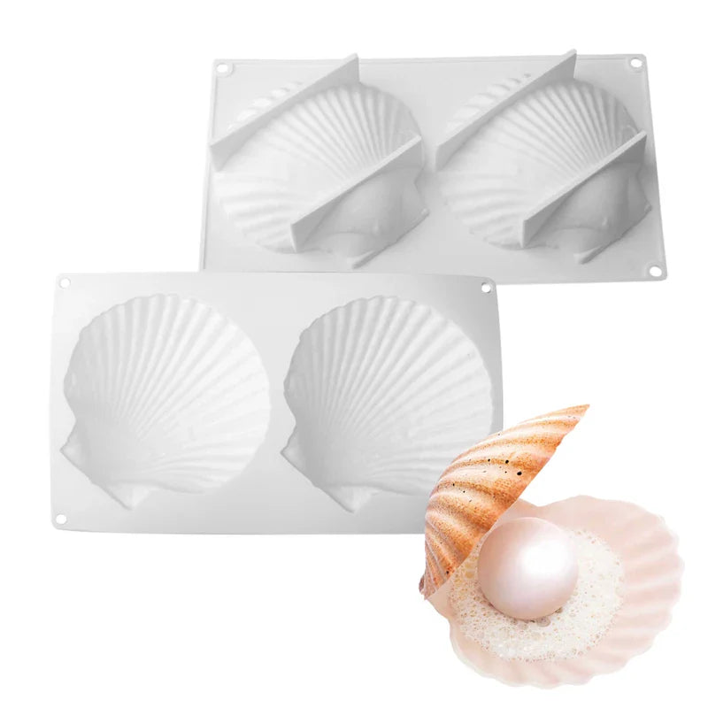 Meibum Marine Theme Silicone Cake Molds – Shell & Pearl Design, Food-Grade Baking & Cake Decorating Tools