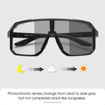 2 Packs Photochromic Cycling Sunglasses – MTB Goggles for Men and Women, Ideal for Mountain Biking and Sports Eyewear