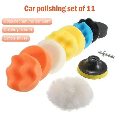 Electric Drill Polishing Sponge Plate Set – Plush Waxing & Buffing Wheel Kit for Car Cleaning, Grinding & Auto Beauty Detailing Tools