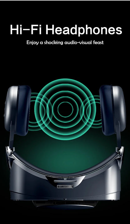 3D VR Headset – Virtual Reality Smart Glasses Helmet for Smartphones with Controllers and 7-Inch Lenses