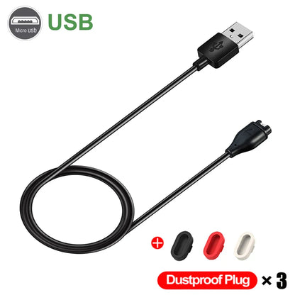 1M USB Type-C Charging Cable for Garmin Fenix 5–7 Series, Vivoactive & Venu – Fast Charge with Dustproof Plug