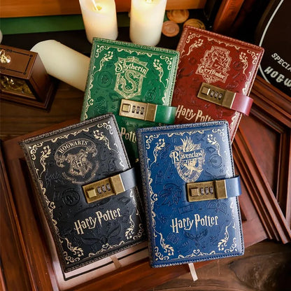 2024 New Harry Potter Four Academy Retro Notebook - A5 Cartoon Log Writing Book, Color Pages, Student & Birthday Gift