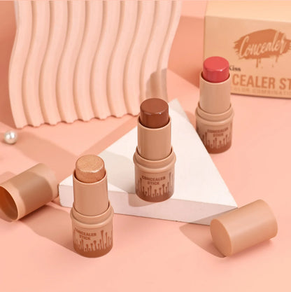 Hellokiss Multifunctional Grooming Stick 3-Piece Set – 3D Modification, Highlight & Brightening Blush Stick