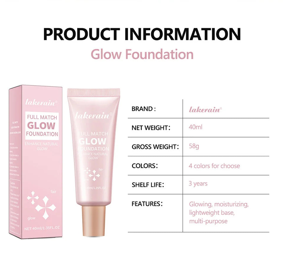Glow Foundation Illuminator – Lightweight Glotion for Natural Radiance, Moisturizing Multi-Purpose Glow Enhancer & Highlighter