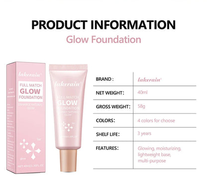Glow Foundation Illuminator – Lightweight Glotion for Natural Radiance, Moisturizing Multi-Purpose Glow Enhancer & Highlighter