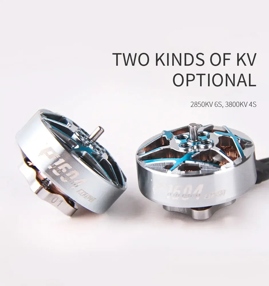 T-Motor P1604 FPV Brushless Motor — KV2850 6S / KV3800 4S, 2mm Shaft for 3.5-Inch Freestyle Sub-250g Racing Drone