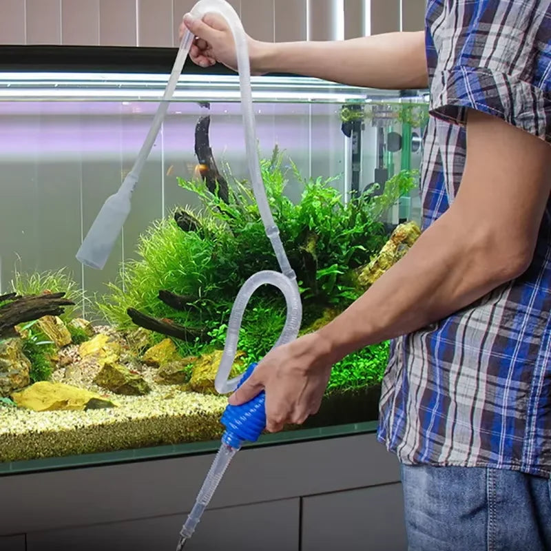 Aquarium Siphon Vacuum Cleaner – 1.4m Semi-Automatic Fish Tank Water Change & Gravel Filter Pump Tool