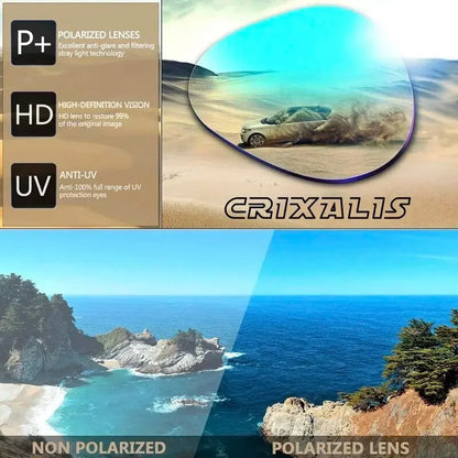 CRIXALIS Polarized Fashion Sunglasses for Men and Women - Square Oversized, Anti-Glare UV400 Protection, Driver Mirror Sun Glasses