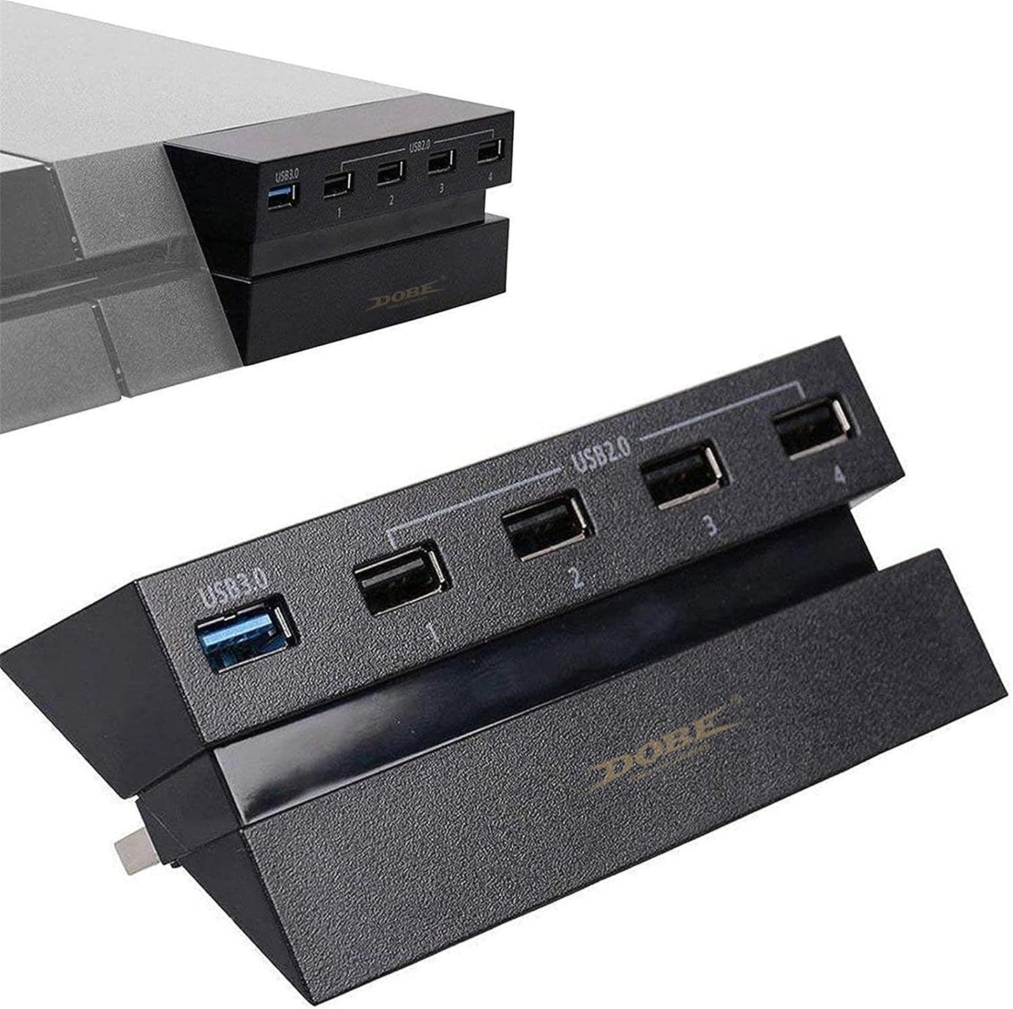 5-Port USB Hub for PS4 Gaming Console – High-Speed USB 3.0 Expansion Adapter (Not for PS4 Slim/Pro)