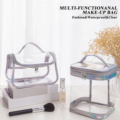 Clear PVC Makeup Bag – Portable Waterproof Travel Cosmetic Pouch