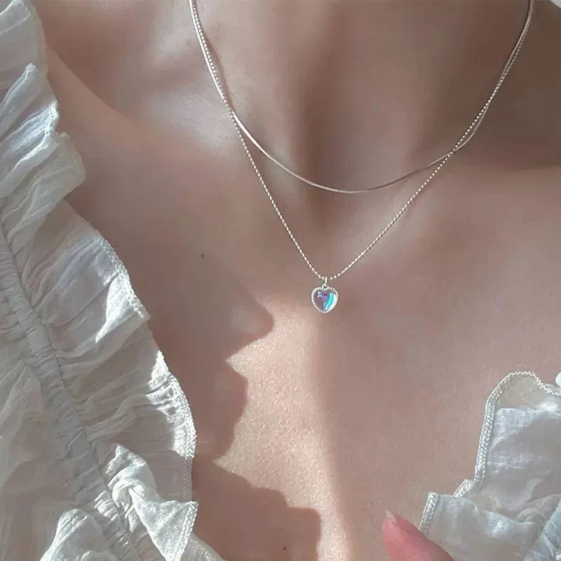 Shiny Butterfly Necklace for Women – Double Layer Clavicle Chain Pendant, Fashion Jewelry Gift