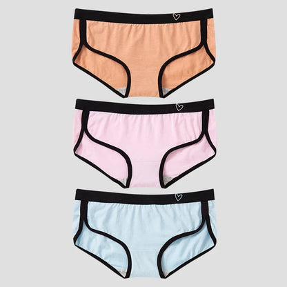 BANNIROU 3Pcs Women’s Cotton Briefs - Soft Breathable Low-Rise Sports Fitness Panties & Everyday Lingerie Underwear