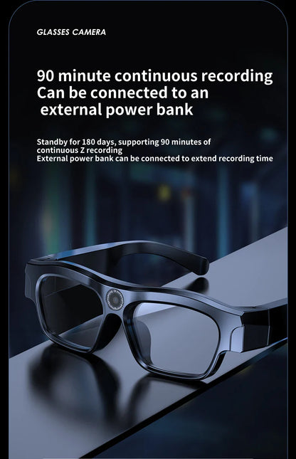 4K Bluetooth HD Video Glasses – Mini Smart Camera for Driving, Cycling, Wireless Music, and Hands-Free Calls