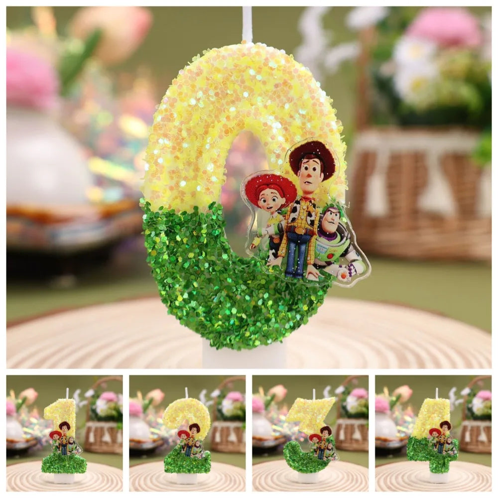 Toy Story Cartoon Number Candles 0-9 - Cute Kids Birthday Cake & Party Decoration Supplies