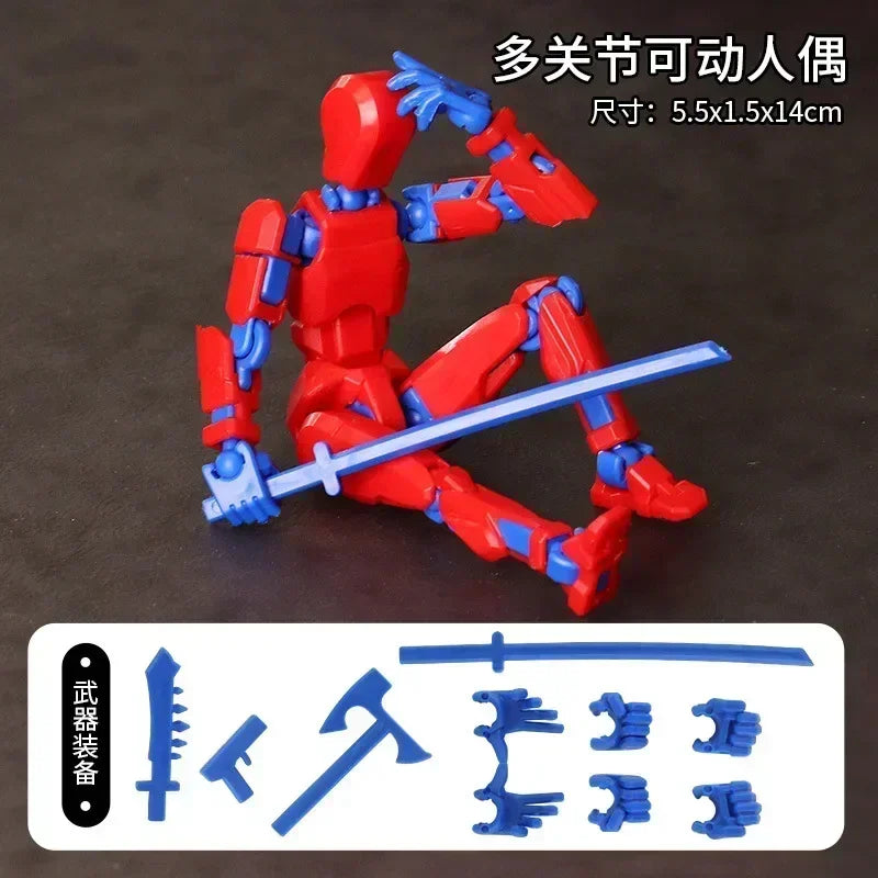 DIY Luminous T13 Multi-Joint Shapeshift Robot & Dog – 3D Printed Movable Mannequin Action Figures for Kids & Gifts