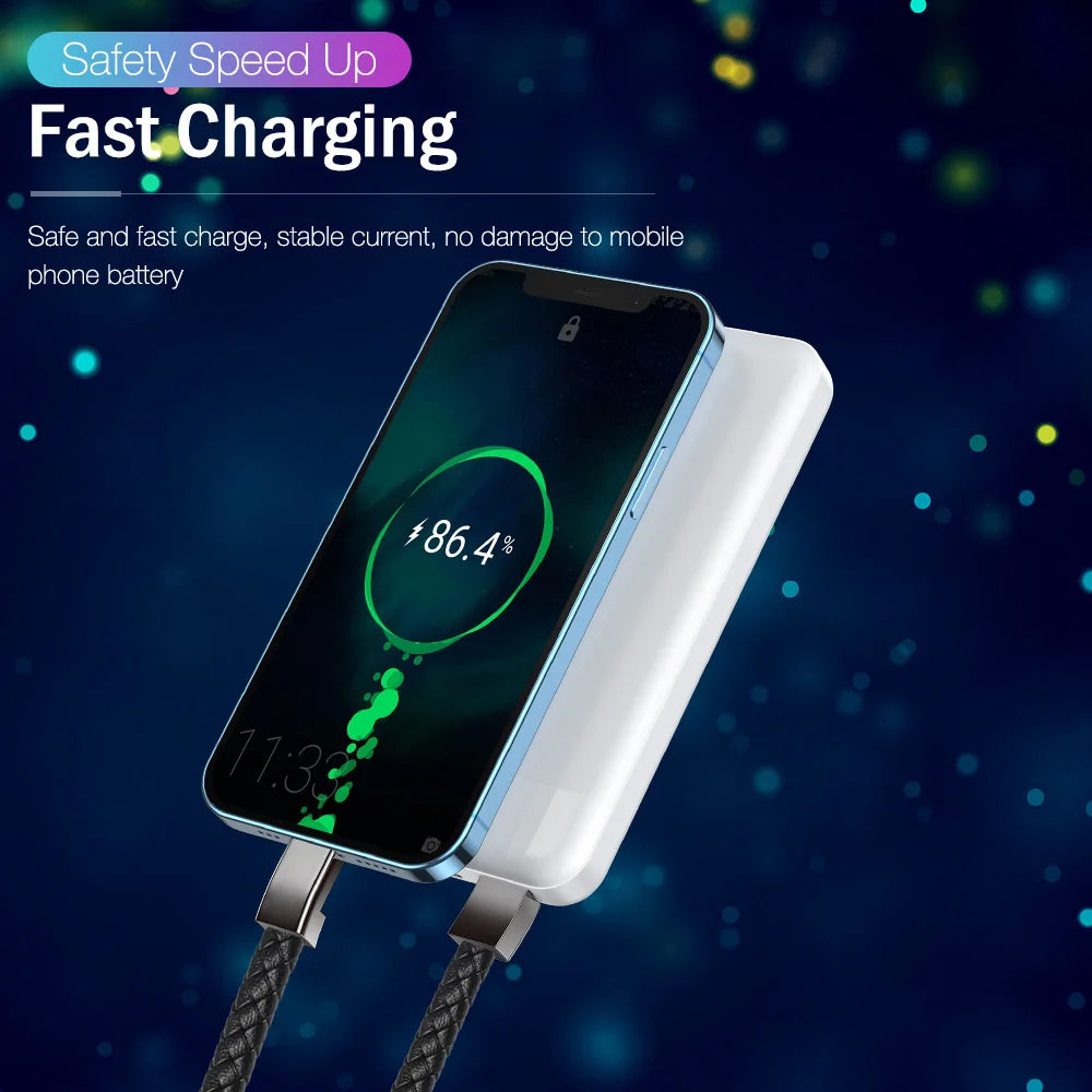 Portable Bracelet Fast Charging Cable – Compatible with iPhone 11/12/13/14 Pro Max, Samsung, Huawei, Xiaomi, USB Micro and Type-C Data Line