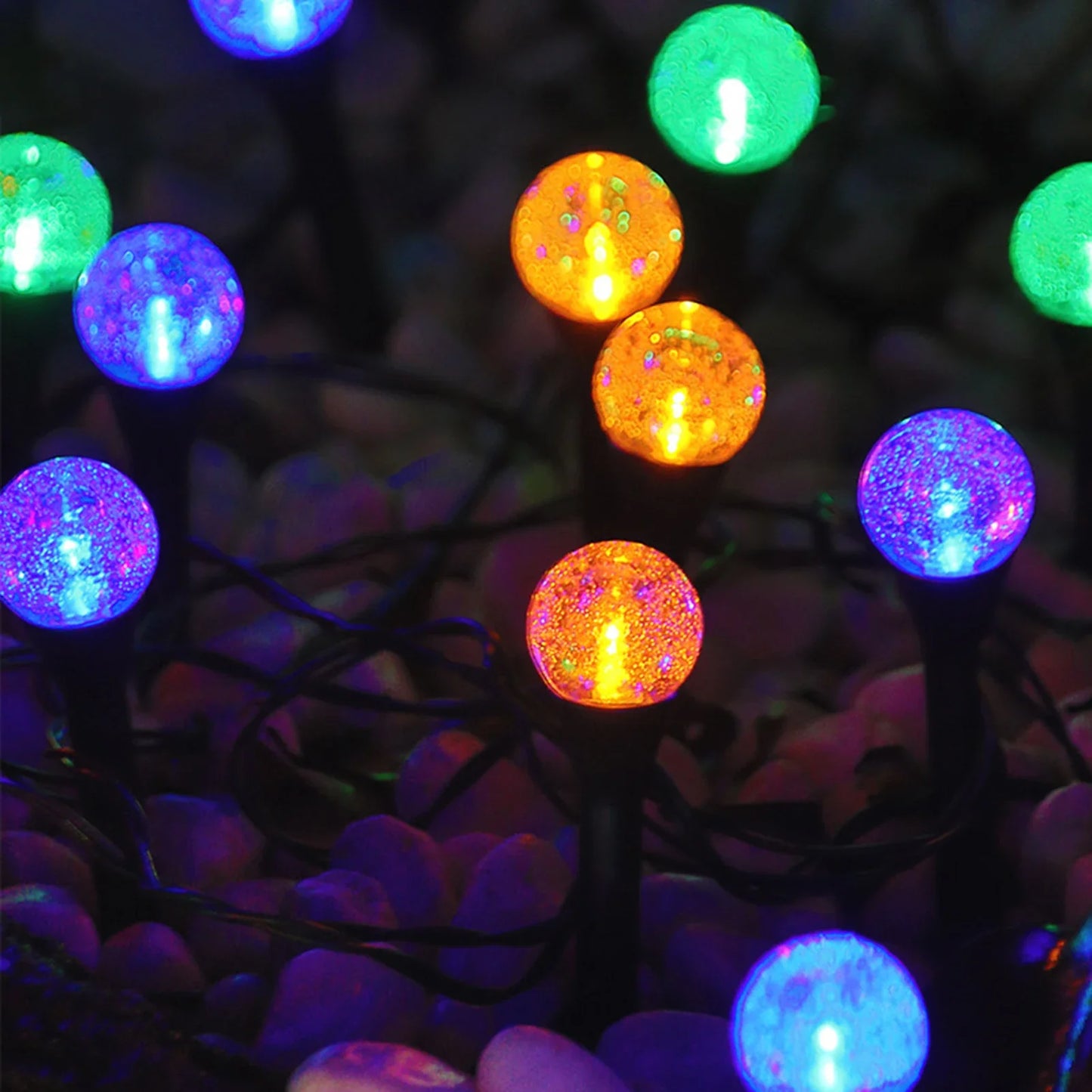 Outdoor Solar Bubbles Lawn Lamp String Set | IP65 Waterproof Solar-Powered Stake Lights | Landscape Decoration for Garden Yard