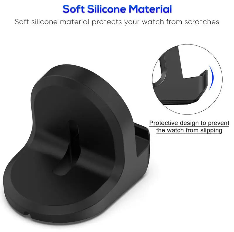 Silicone Charger Dock Holder — Samsung Galaxy Watch Ultra 47mm & Galaxy Watch 7/6/5/5 Pro Stand with USB Cable