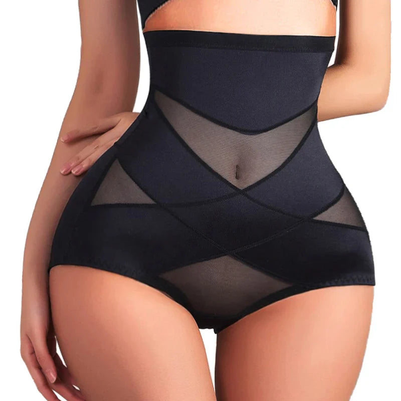 Sexy High-Waist Cross Body Shaper Panties – Women’s Tummy Control Slimming Shapewear Underwear