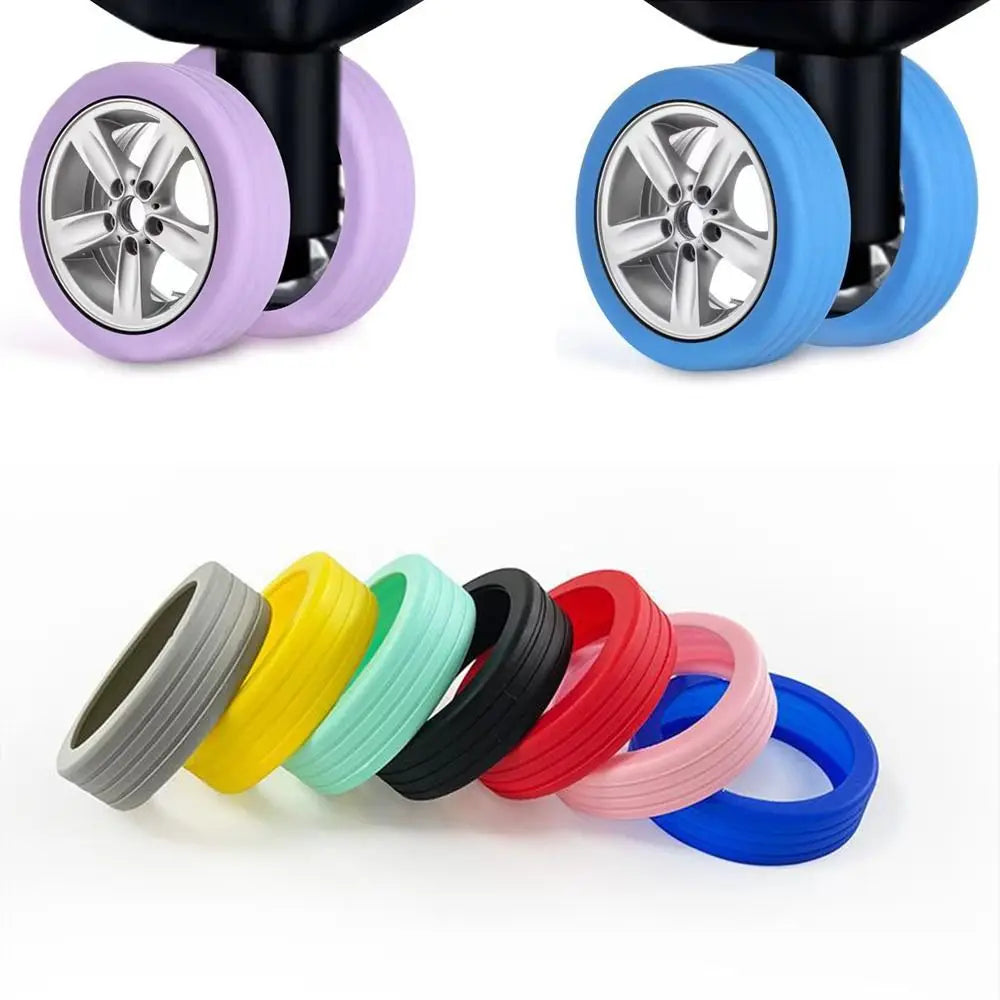 4/8PCS Travel Luggage Wheel Protectors — Noise-Reducing Caster Covers for Suitcase Trolley Boxes