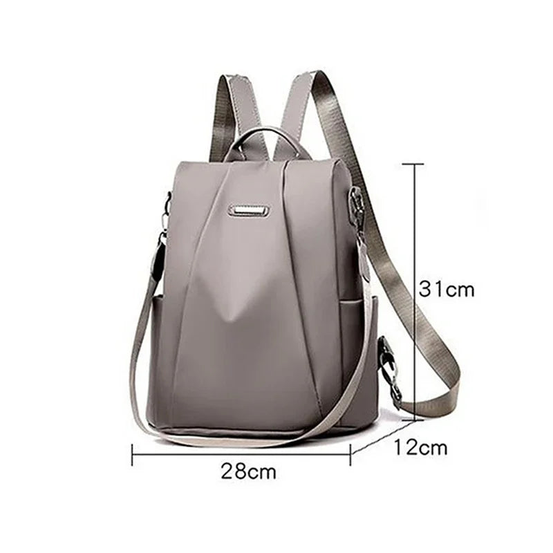Multi-Functional Women's Nylon Backpack - Waterproof, Lightweight, Large Capacity with Detachable Shoulder Strap
