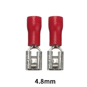 100/50/10PCS Insulated Female Crimp Wire Terminals – 2.8mm 4.8mm 6.3mm Spade Electrical Connectors (Red, Blue, Yellow)