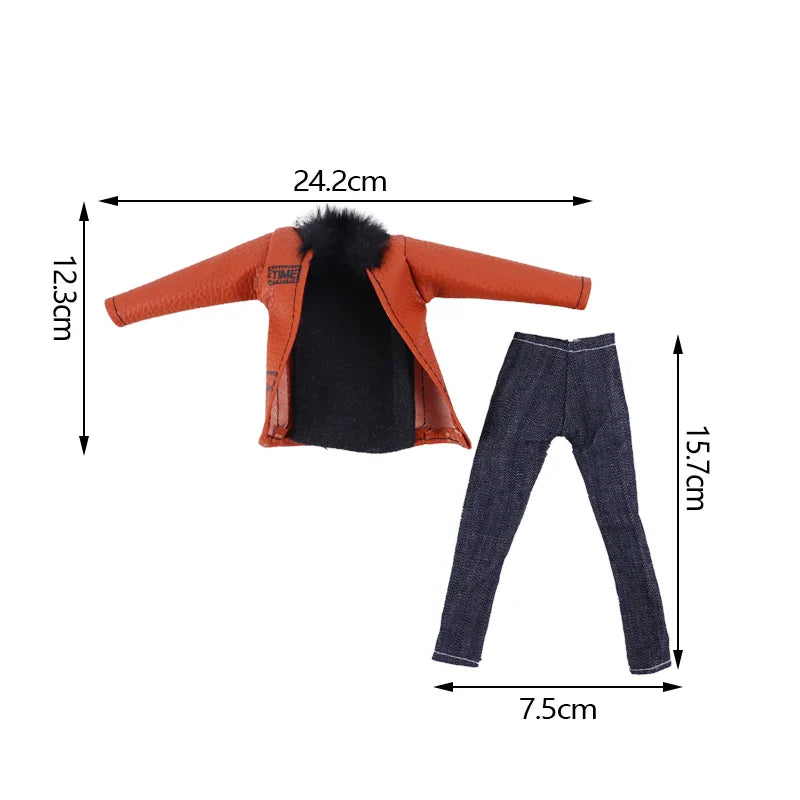 30cm Ken Doll Clothes – Pop Suit Top & Pants Outfit for Boys, Holiday Gift Doll Accessories