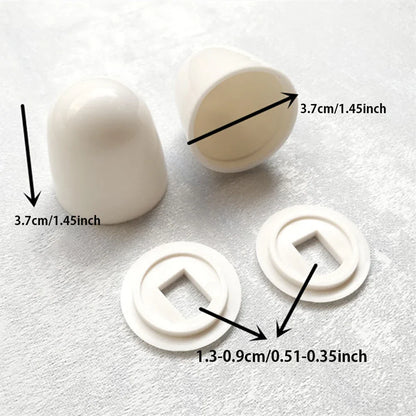 2 Pairs Universal Toilet Bolt Covers – Plastic Push-On Screw Caps for Toilet Bowl Fixing & Bathroom Decoration Accessories