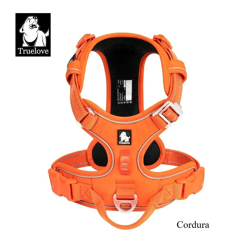 TRUE LOVE TLH5654 Reflective No-Pull Adjustable Nylon Dog Harness Step-In Comfortable Control Pet Walking Harness