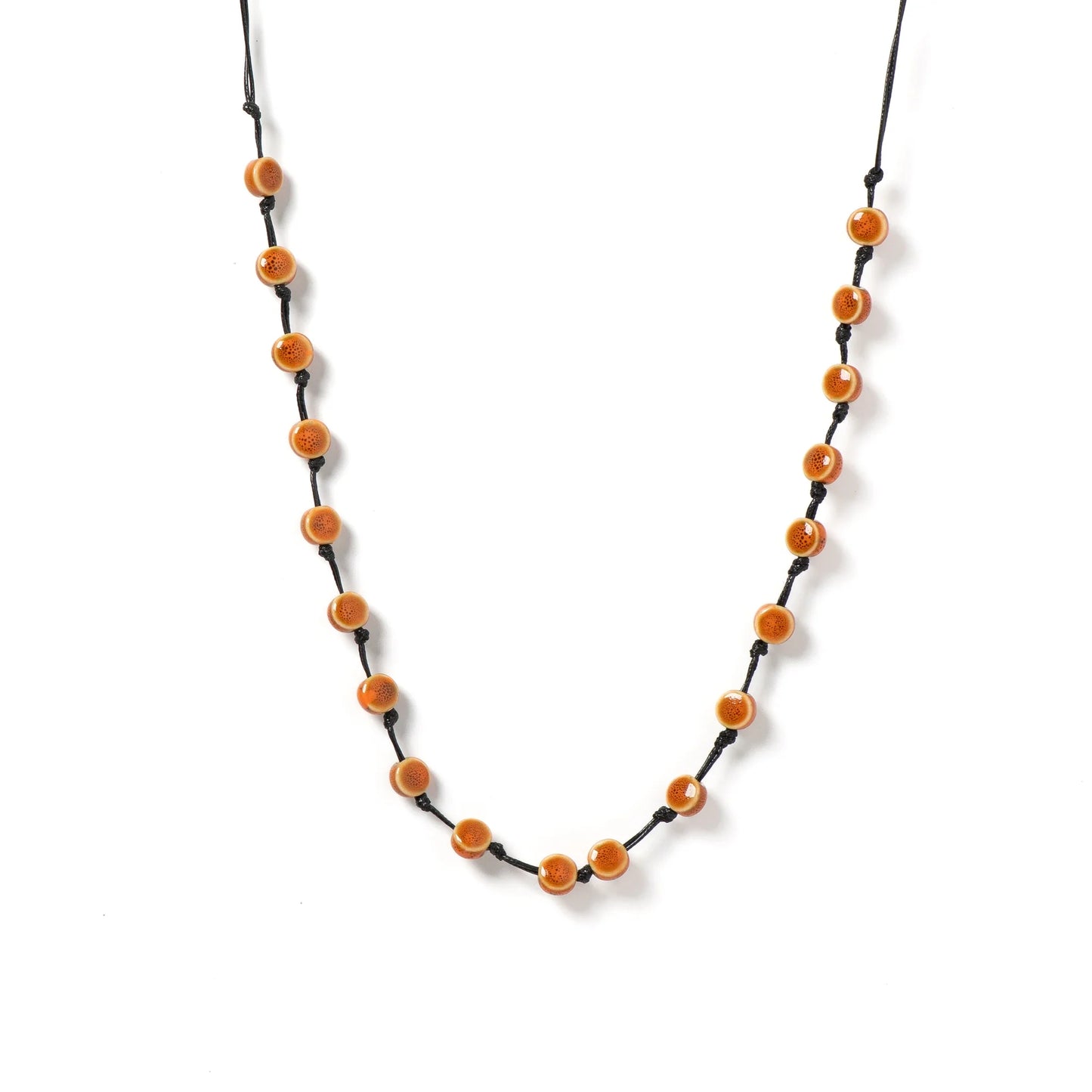 Colorful Handmade Ceramic Jewelry Set - Adjustable Boho Necklace & Bracelet Two-in-One Gift for Women