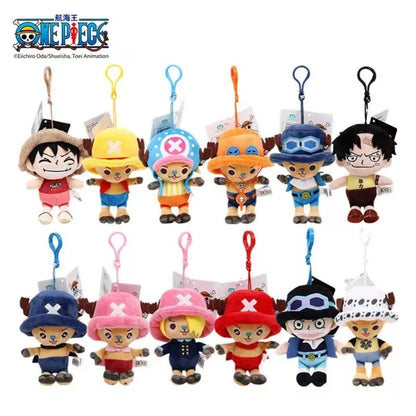 One Piece Plush Keychain Set — 14 Styles Including Tony Chopper, Luffy, Sanji, Sabo, Ace & Law | Anime Cartoon Stuffed Doll Pendant Gifts