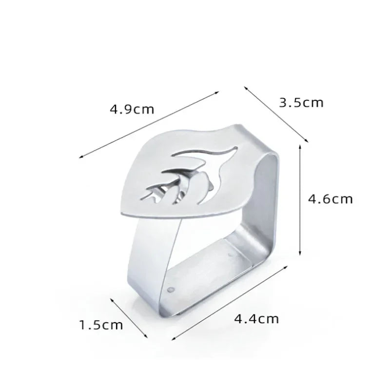 Set of 4 Stainless Steel Decorative Leaf Tablecloth Clips - Perfect for Picnics, BBQs, Weddings, and More!