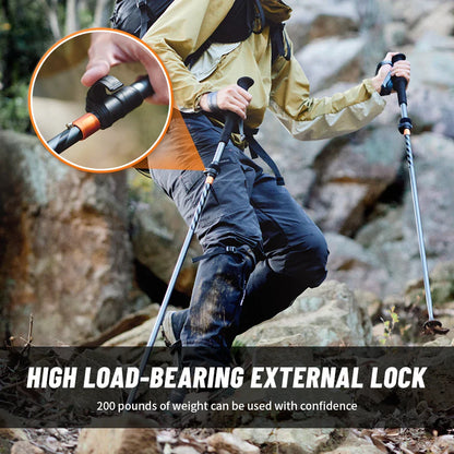 Naturehike Lightweight Trekking Poles – Carbon Fiber & Aluminum Alloy Folding Walking Sticks for Hiking & Climbing