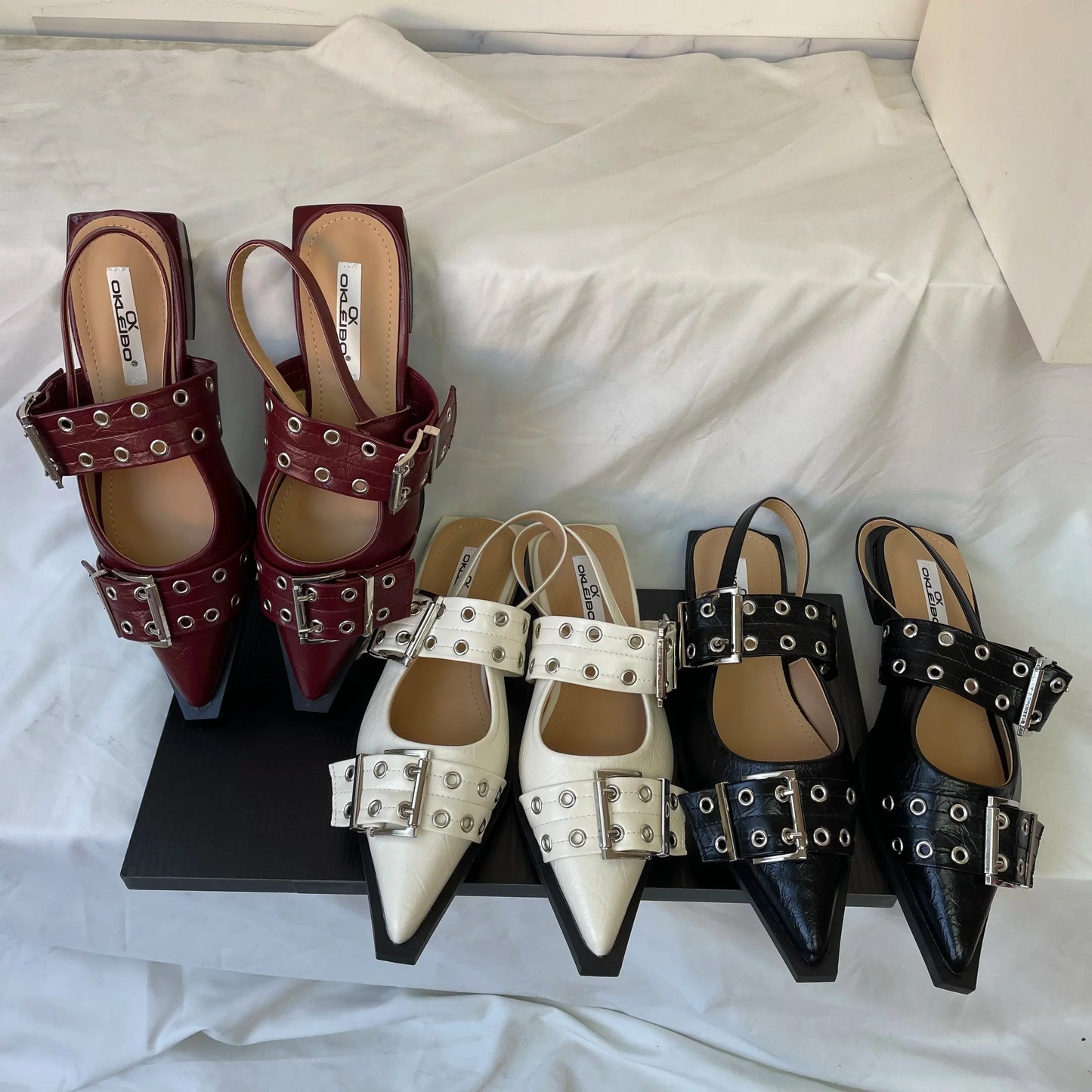 Women’s Pointed Toe Slingback Sandals – 2025 Spring Fashion Flats, Large Sizes