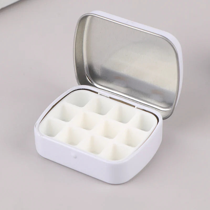 Portable Empty Watercolor Tin Box – 12/24 Grid Mini Paint Palette for Travel Painting & Art Supplies