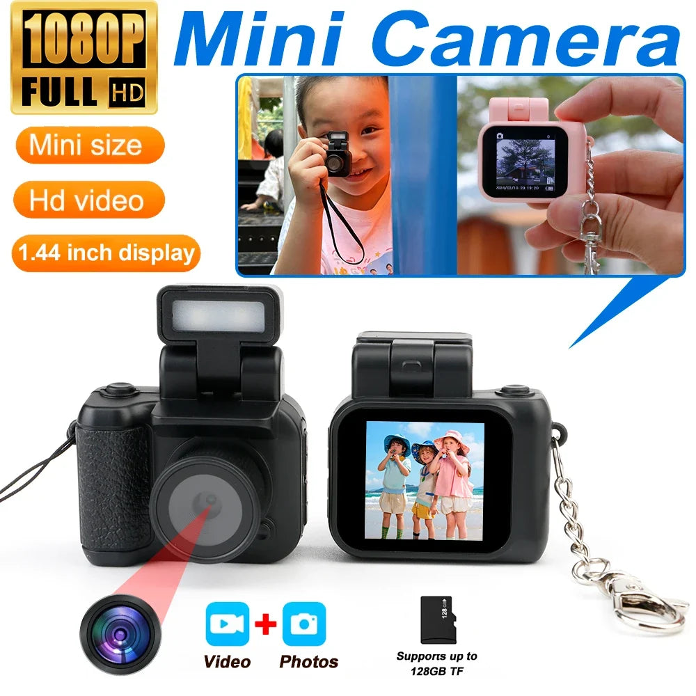 Y4000 Mini HD Camera - 1080P Portable Video Recorder with LCD Screen, Flash Light, Battery Dock & Retro Kids Digital Camera