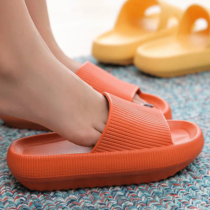 4cm Thick Sole EVA Cloud Slippers – Height Increasing Non-Slip Bathroom & Indoor Summer Sandals for Couple Home Use
