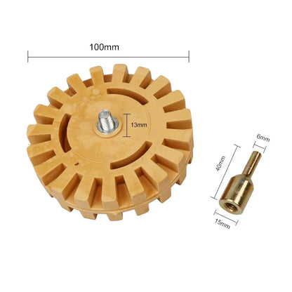 Car Pneumatic Rubber Eraser Wheel Pad - Decal & Sticker Remover - Paint Cleaner & Polish Auxiliary Tool