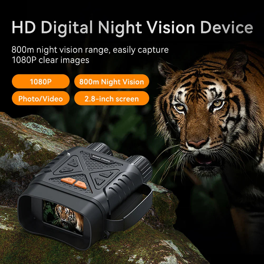 HD 1080P Infrared Binoculars | 10X Digital Zoom with 7 Gear Night Vision & 2000mAh Rechargeable Battery