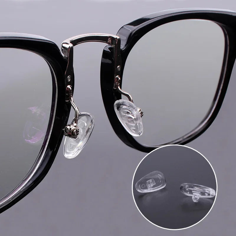DIY Clear Oval Air Chamber Eyeglass Nose Bracket - Silicone Nose Pads, Anti-Drop Eyewear Bracket for Sunglasses & Glasses Accessories