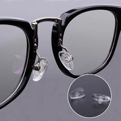 DIY Clear Oval Air Chamber Eyeglass Nose Bracket - Silicone Nose Pads, Anti-Drop Eyewear Bracket for Sunglasses & Glasses Accessories