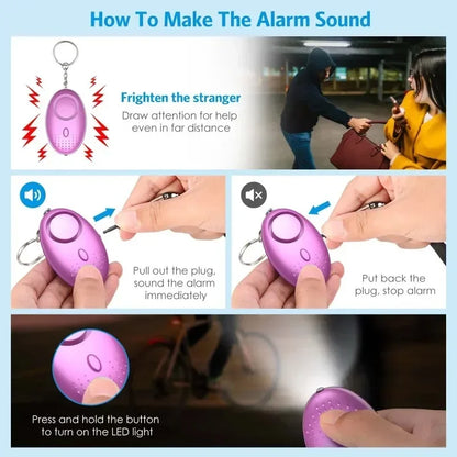 Women’s Self-Defense Keychain – Personal Safety Alarm with LED Light & Emergency Whistle
