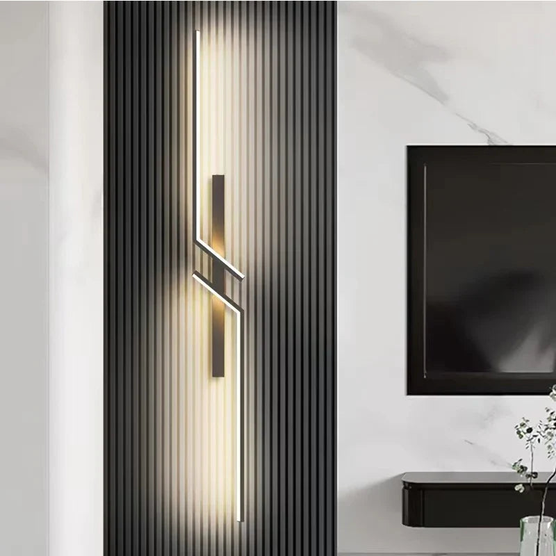 Modern Strip LED Wall Lamp - Minimalist Bedside Sconce for Bedroom, Living Room & TV Sofa Background Lighting