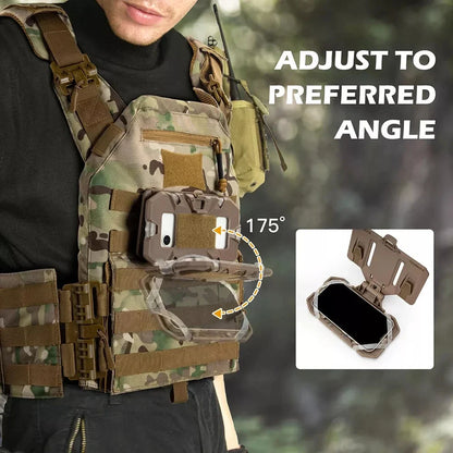 Tactical MOLLE Phone Holder – Folding Navigation Board for Airsoft, Hunting Vest & Cellphone Gear